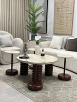 طقم طاولات ميشلان 5 قطع بني