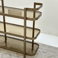 عربية تقديم 3 دور زجاج وحديد لون زيتي معدني 100*10...