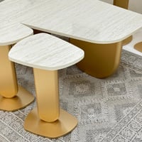 طقم طاولات نيو دزاين 7 قطع لون ذهبي