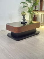 طاولة تقديم بسطح مرايا قاعده خشب سنديان بني + خشب...