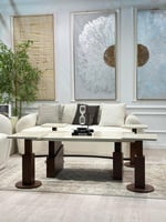 طقم طاولات 5قطع سطح بديل الرخام ترافنتينو ملمس ناع...