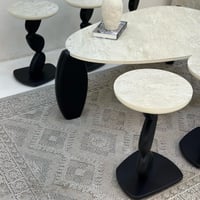 طقم طاولات ستون 7 قطع لون اسود