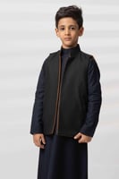 سديري دبل فيس جوخ مع قماش خلية اسودxجملي