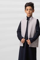 سديري دبل فيس جوخ مع قماش خلية كحليxبيج