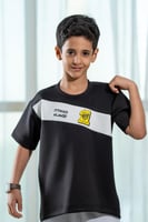 تيشرت الإتحاد أسود بشريط أبيض مائل