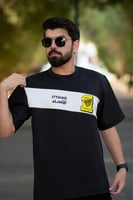 تيشرت الإتحاد أسود بشريط أبيض مائل