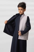 سديري دبل فيس جوخ مع قماش خلية كحليxبيج