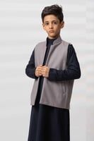 سديري قماش خلية بني بياقة فرو ايطالي