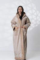 فروة شتوية بيج بتدخيلات جاكار من الاسفل