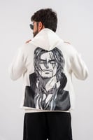 هودي ابيض بتصميم شخصية شانكس