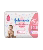 مناديل جونسون لتنظيف لطيف للبشرة 2+1