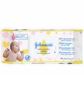 مناديل مبللة للبشرة الحساسة من جونسون - 56 منديل