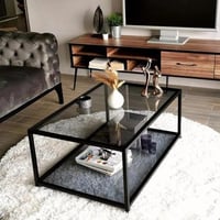 طاوله قهوه حديد اسود دورين