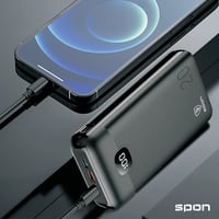 باور بنك 20 الف مع منفذين تايب سي و يدعم الشحن الس...