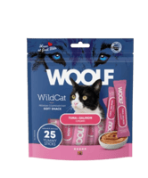 وولف مكافآت للقطط بنكهة التونا والسالمون 14g*25