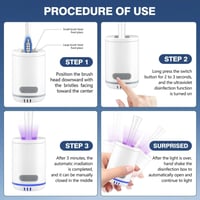 غطاء فرشاة الأسنان مطهر بالأشعة فوق البنفسجية