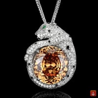 قلادة فاخرة على شكل دمعة مع تصميم تاج من الأحجار ا...