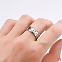 خاتم رجالي من الفضة اللون وعاء من الستانليس ستيل ا...