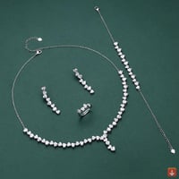 طقم مجوهرات كاملة من الزركون مكون من 4 قطع، مناسب...