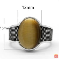 خاتم عين النمر الطبيعي للرجال ، 925 فضة استرلينية...