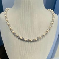 مجوهرات اللؤلؤ مع بلورات الساحرة الامعة المرأة قلا...