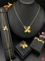 مجموعة قلادة فلورا بأربع أوراق البرسيم، مجوهرات مط...