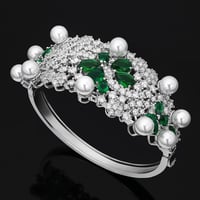 لؤلؤ فاخر 4 قطعة مجموعة مجوهرات تصميم دبي من مكعب...