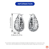 حلق من 925 فضة نقوش متنوعة