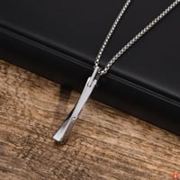 قلادات Vnox للرجال فضية اللون، قلادة هندسية من الف...