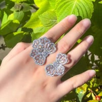 Cwwzans لامعة زركون قابل للتعديل ترك زهرة كبيرة خو...