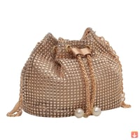 حقيبة كروس بودي بسلسلة للنساء ، أحادية اللون ، حجر...