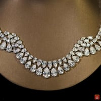 ASNORA الفاخرة تألق الزركون تصميم هندسي الزفاف قلا...