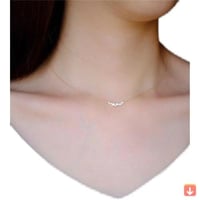 925 فضة النسخة الكورية Pavé الزركون قلادة سلسلة ال...