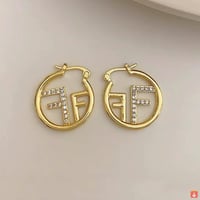 2025 حرف F جديد الراقية حلَق أذن ، ضوء فاخر تصميم...