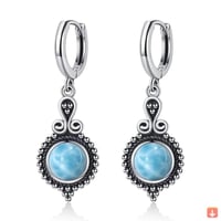 حلق تصميم 925 فضة الكيانيت الطبيعي