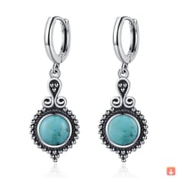 حلق تصميم 925 فضة الكيانيت الطبيعي