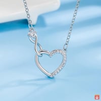قلادة 925 فضة بتصميم حب للابد وطني من الزركون