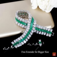 Cwwzans-كبيرة واسعة تنس أساور للنساء ، الأخضر والأ...