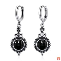 حلق تصميم 925 فضة الكيانيت الطبيعي