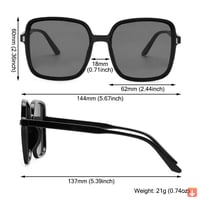 نظارات شمسية مربعة كبيرة الحجم للنساء بإطار كبير ع...
