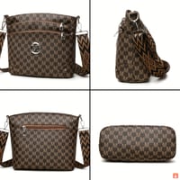 حقيبة كروس نسائية أنيقة مع شارة "M"، متعددة الجيوب...