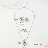 2 قطعة قلادة قطرة أقراط دمعة مطلية بالذهب فضي