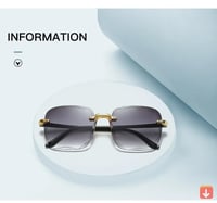 مربع بدون اطار النظارات الشمسية النساء الفاخرة الع...