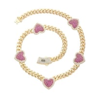 قلادة على شكل قلب من النحاس المطلي بالذهب عيار 14...