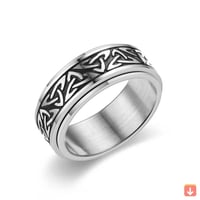 خاتم من الفولاذ المقاوم للصدأ بعرض 5 مم، شريط هندس...