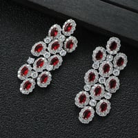 أقراط مستديرة هندسية فاخرة للنساء