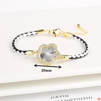 سوار نسائي من لكلاسيكية جلد طبيعي المنسوجة الحجر ا...