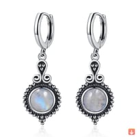 حلق تصميم 925 فضة الكيانيت الطبيعي