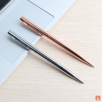 قلم حبر جاف من الذهب الوردي بمقبض من الفولاذ المقا...