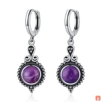 حلق تصميم 925 فضة الكيانيت الطبيعي